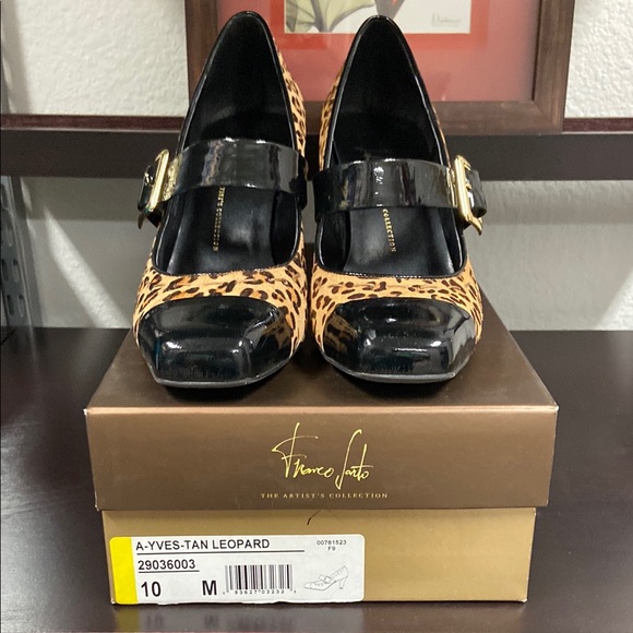 Franco Sarto Leopard and Black Heels - Picture 2 of 11